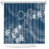 Navy Kuki Airani Tapakau Shower Curtain Tribal Anchor Mix Tiare