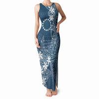 Navy Kuki Airani Tapakau Tank Maxi Dress Tribal Anchor Mix Tiare LT7 Women Navy - Polynesian Pride