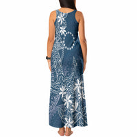 Navy Kuki Airani Tapakau Tank Maxi Dress Tribal Anchor Mix Tiare LT7 - Polynesian Pride