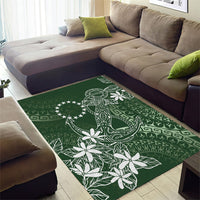 Sage Green Kuki Airani Tapakau Area Rug Tribal Anchor Mix Tiare LT7 - Polynesian Pride