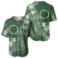 Sage Green Kuki Airani Tapakau Baseball Jersey Tribal Anchor Mix Tiare LT7 - Polynesian Pride