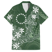 Sage Green Kuki Airani Tapakau Family Matching Off The Shoulder Long Sleeve Dress and Hawaiian Shirt Tribal Anchor Mix Tiare LT7 Dad's Shirt - Short Sleeve Sage Green - Polynesian Pride