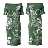Sage Green Kuki Airani Tapakau Family Matching Puletasi and Hawaiian Shirt Tribal Anchor Mix Tiare LT7 Mom's Dress Sage Green - Polynesian Pride