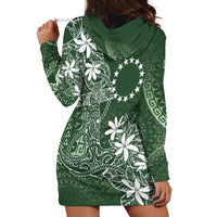 Sage Green Kuki Airani Tapakau Hoodie Dress Tribal Anchor Mix Tiare