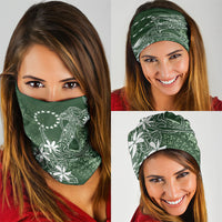 Sage Green Kuki Airani Tapakau Neck Gaiter Tribal Anchor Mix Tiare LT7 - Polynesian Pride