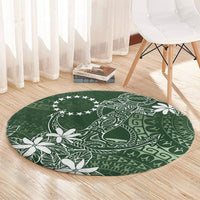 Sage Green Kuki Airani Tapakau Round Carpet Tribal Anchor Mix Tiare LT7 - Polynesian Pride