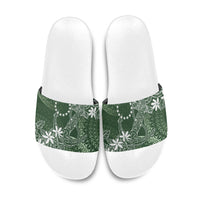 Sage Green Kuki Airani Tapakau Slide Sandals Tribal Anchor Mix Tiare LT7 Sage Green - Polynesian Pride
