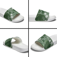 Sage Green Kuki Airani Tapakau Slide Sandals Tribal Anchor Mix Tiare LT7 - Polynesian Pride