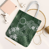 Sage Green Kuki Airani Tapakau Tote Bag Tribal Anchor Mix Tiare LT7 White Strap One Size Sage Green - Polynesian Pride
