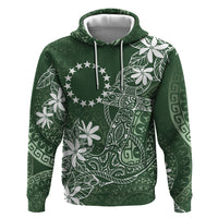 Sage Green Kuki Airani Tapakau Zip Hoodie Tribal Anchor Mix Tiare