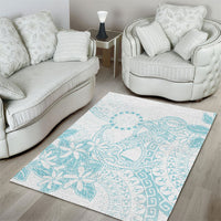 Turquoise Kuki Airani Tapakau Area Rug Tribal Anchor Mix Tiare LT7 - Polynesian Pride