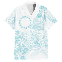 Turquoise Kuki Airani Tapakau Family Matching Off Shoulder Maxi Dress and Hawaiian Shirt Tribal Anchor Mix Tiare LT7 Dad's Shirt - Short Sleeve Turquoise - Polynesian Pride