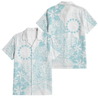 Turquoise Kuki Airani Tapakau Family Matching Short Sleeve Bodycon Dress and Hawaiian Shirt Tribal Anchor Mix Tiare LT7 Dad's Shirt - Short Sleeve Turquoise - Polynesian Pride