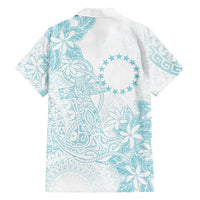 Turquoise Kuki Airani Tapakau Family Matching Summer Maxi Dress and Hawaiian Shirt Tribal Anchor Mix Tiare LT7 Dad's Shirt - Long Sleeve Turquoise - Polynesian Pride