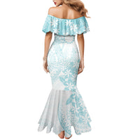 Turquoise Kuki Airani Tapakau Mermaid Dress Tribal Anchor Mix Tiare LT7 - Polynesian Pride