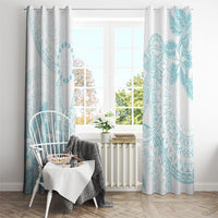 Turquoise Kuki Airani Tapakau Window Curtain Tribal Anchor Mix Tiare