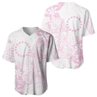 Candy Pink Kuki Airani Tapakau Baseball Jersey Tribal Anchor Mix Tiare