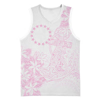 Candy Pink Kuki Airani Tapakau Basketball Jersey Tribal Anchor Mix Tiare