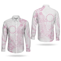 Candy Pink Kuki Airani Tapakau Couples Matching Long Sleeve Bodycon Dress and Long Sleeve Button Shirt Tribal Anchor Mix Tiare LT7 - Polynesian Pride
