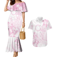 Candy Pink Kuki Airani Tapakau Couples Matching Mermaid Dress and Hawaiian Shirt Tribal Anchor Mix Tiare