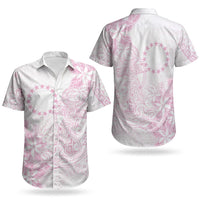 Candy Pink Kuki Airani Tapakau Couples Matching Short Sleeve Bodycon Dress and Hawaiian Shirt Tribal Anchor Mix Tiare LT7 - Polynesian Pride