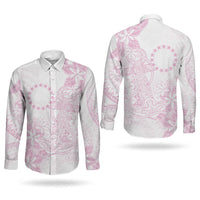 Candy Pink Kuki Airani Tapakau Couples Matching Short Sleeve Bodycon Dress and Long Sleeve Button Shirt Tribal Anchor Mix Tiare LT7 - Polynesian Pride