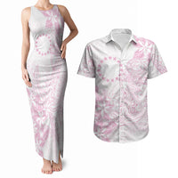 Candy Pink Kuki Airani Tapakau Couples Matching Tank Maxi Dress and Hawaiian Shirt Tribal Anchor Mix Tiare LT7 Candy Pink - Polynesian Pride
