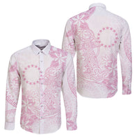 Candy Pink Kuki Airani Tapakau Family Matching Off The Shoulder Long Sleeve Dress and Hawaiian Shirt Tribal Anchor Mix Tiare LT7 Dad's Shirt - Long Sleeve Candy Pink - Polynesian Pride