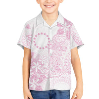 Candy Pink Kuki Airani Tapakau Family Matching Off Shoulder Maxi Dress and Hawaiian Shirt Tribal Anchor Mix Tiare