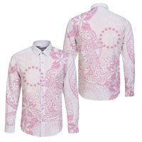 Candy Pink Kuki Airani Tapakau Family Matching Off Shoulder Short Dress and Hawaiian Shirt Tribal Anchor Mix Tiare LT7 Dad's Shirt - Long Sleeve Candy Pink - Polynesian Pride