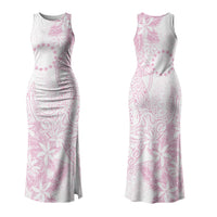 Candy Pink Kuki Airani Tapakau Family Matching Tank Maxi Dress and Hawaiian Shirt Tribal Anchor Mix Tiare LT7 Mom's Dress Candy Pink - Polynesian Pride