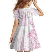 Candy Pink Kuki Airani Tapakau Kid Short Sleeve Dress Tribal Anchor Mix Tiare LT7 - Polynesian Pride