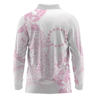Candy Pink Kuki Airani Tapakau Long Sleeve Polo Shirt Tribal Anchor Mix Tiare