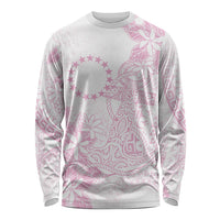 Candy Pink Kuki Airani Tapakau Long Sleeve Shirt Tribal Anchor Mix Tiare