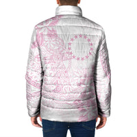 Candy Pink Kuki Airani Tapakau Padded Jacket Tribal Anchor Mix Tiare LT7 - Polynesian Pride