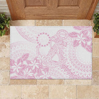 Candy Pink Kuki Airani Tapakau Rubber Doormat Tribal Anchor Mix Tiare