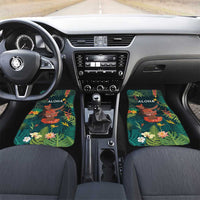 Hawaii Hula Girl Vintage Car Mats Tropical Forest LT7 Set 2pcs - Front Colorful - Polynesian Pride