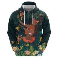 Hawaii Hula Girl Vintage Hoodie Tropical Forest