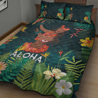 Hawaii Hula Girl Vintage Quilt Bed Set Tropical Forest LT7 - Polynesian Pride