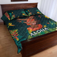 Hawaii Hula Girl Vintage Quilt Bed Set Tropical Forest LT7 - Polynesian Pride