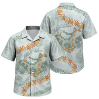 Hawaii Kaho'olawe Island Flowers Lei Family Matching Short Sleeve Bodycon Dress and Hawaiian Shirt Silver Hinahina Kū Kahakai LT7 Son's Shirt Silver - Polynesian Pride