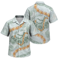 Hawaii Kaho'olawe Island Flowers Lei Family Matching Summer Maxi Dress and Hawaiian Shirt Silver Hinahina Kū Kahakai LT7 Son's Shirt Silver - Polynesian Pride