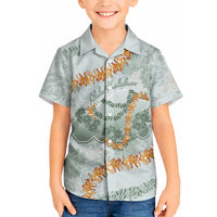 Hawaii Kaho'olawe Island Flowers Lei Hawaiian Shirt Silver Hinahina Kū Kahakai LT7 - Polynesian Pride