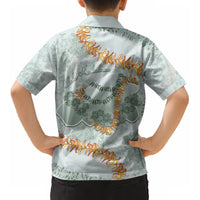 Hawaii Kaho'olawe Island Flowers Lei Kid Hawaiian Shirt Silver Hinahina Kū Kahakai LT7 - Polynesian Pride