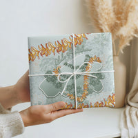 Hawaii Kahoʻolawe Island Flowers Lei Wrapping Paper Silver Hinahina Kū Kahakai