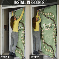 Hawaii Molokai Island Flowers Lei Door Cover Kukui Nut Mossy Green