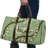 Hawaii Molokai Island Flowers Lei Travel Bag Kukui Nut Mossy Green
