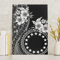 Kia Orana Cook Islands Canvas Wall Art Tiare and Stars LT7 Without Frame Black - Polynesian Pride