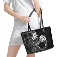 Kia Orana Cook Islands Leather Tote Bag Tiare and Stars LT7 - Polynesian Pride
