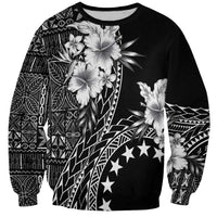 Kia Orana Cook Islands Sweatshirt Tiare and Stars LT7 Unisex Black - Polynesian Pride